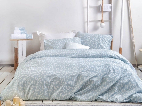 Παπλωματοθήκη Oliver (Σετ 3τμχ) Blue Ρυθμός Υπέρδιπλo 225x250cm 100% Βαμβάκι