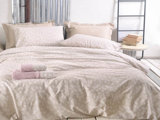 Σεντόνια Oliver (Σετ 3τμχ) Beige Ρυθμός Ημίδιπλο 160x260cm 100% Βαμβάκι