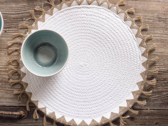 Σουπλά Soleil White Ρυθμός 35x35cm 100% Βαμβάκι