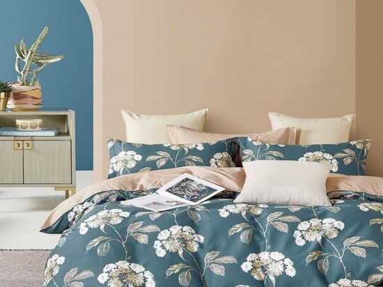 Σεντόνια Sloane (Σετ 4τμχ) Green-Beige Ρυθμός Υπέρδιπλo 230x260cm 100% Βαμβακοσατέν