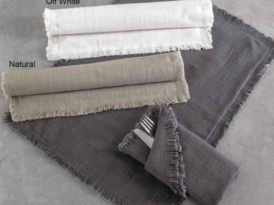 Πετσέτες Φαγητού Merit (Σετ 6τμχ) Off White Ρυθμός 40x40cm 100% Βαμβάκι