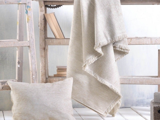 Ριχτάρι Avida Beige Ρυθμός Πολυθρόνα 160x180cm Chenille,Βαμβάκι,Polyester