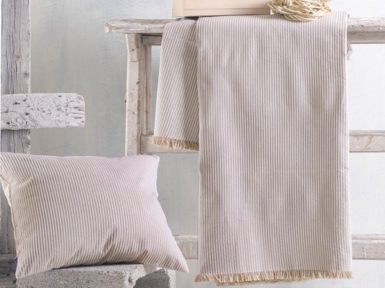 Ριχτάρι Hatton Beige Ρυθμός Τριθέσιο 180x280cm Βαμβάκι-Πολυέστερ