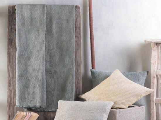 Ριχτάρι Honey Brown Grey Ρυθμός Πολυθρόνα 160x180cm Chenille,Βαμβάκι,Polyester