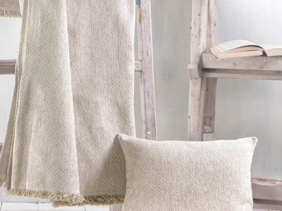 Ριχτάρι Tempe Ecru Ρυθμός Τριθέσιο 180x280cm Chenille,Βαμβάκι,Polyester