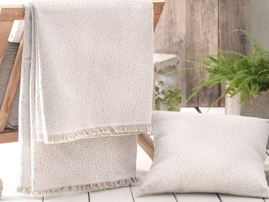 Ριχτάρι Tessy Ecru Ρυθμός Τριθέσιο 180x280cm Βαμβάκι-Πολυέστερ
