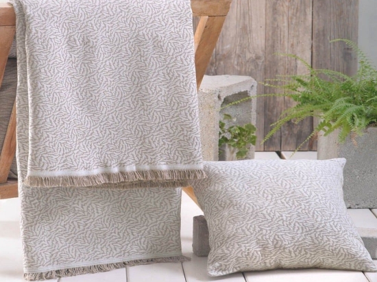Ριχτάρι Tessy Beige Ρυθμός Διθέσιο 180x240cm Βαμβάκι-Πολυέστερ
