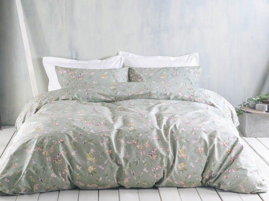 Κουβερλί Corina (Σετ 2τμχ) Green Ρυθμός Ημίδιπλο 160x240cm 100% Βαμβάκι