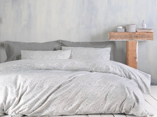 Πάπλωμα Amara (Σετ 3τμχ) Grey Ρυθμός Υπέρδιπλo 220x240cm Βαμβάκι-Πολυέστερ