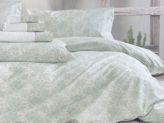 Πάπλωμα Bendetta (Σετ 3τμχ) Light Green Ρυθμός Υπέρδιπλo 220x240cm 100% Βαμβάκι