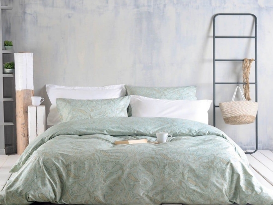 Σεντόνια Lovetta (Σετ 4τμχ) Green Ρυθμός Υπέρδιπλo 230x260cm 100% Βαμβάκι