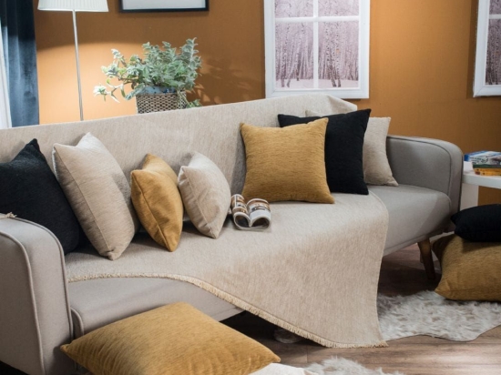 Ριχτάρι Solid 301 Ecru Teoran Πολυθρόνα 180x150cm Βαμβάκι-Πολυέστερ