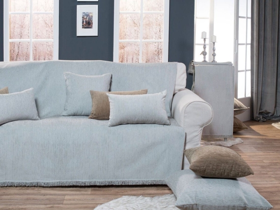 Ριχτάρι Solid 311 Light Grey Teoran Διθέσιο 180x250cm Βαμβάκι-Πολυέστερ