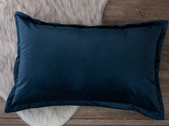 Μαξιλάρι Διακοσμητικό (Με Γέμιση) Velvet 04 Petrol Teoran 30X50 30x50cm Acrylic