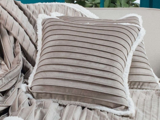 Μαξιλάρι Διακοσμητικό (Με Γέμιση) Fold 07 Beige Teoran 45X45 Πολυέστερ