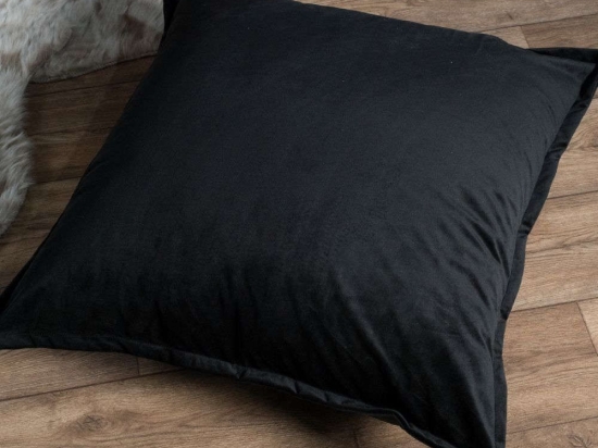 Μαξιλαροθήκη Διακοσμητική Δαπέδου Velvet 06 Black Teoran 65Χ65 Acrylic