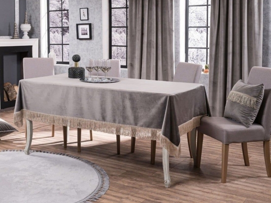 Τραπεζομάντηλο Velvet 11 Silver Teoran 140X180 Acrylic
