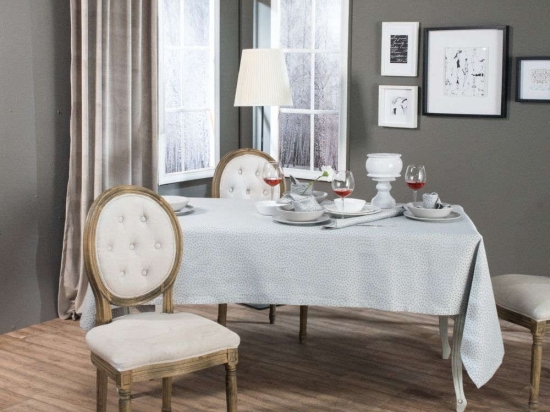 Τραπεζομάντηλο Amiens Light Grey Teoran 160X320 Βαμβάκι-Πολυέστερ