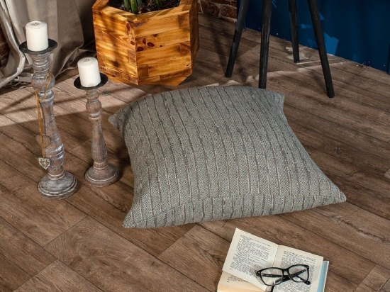 Μαξιλαροθήκη Διακοσμητική Δαπέδου Orlando 04 Grey Teoran 65Χ65 Ακρυλικό-Πολυέστερ