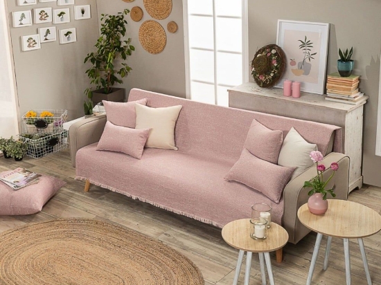 Ριχτάρι Avellino 06 Pink Teoran Πολυθρόνα 180x150cm Βαμβάκι-Πολυέστερ