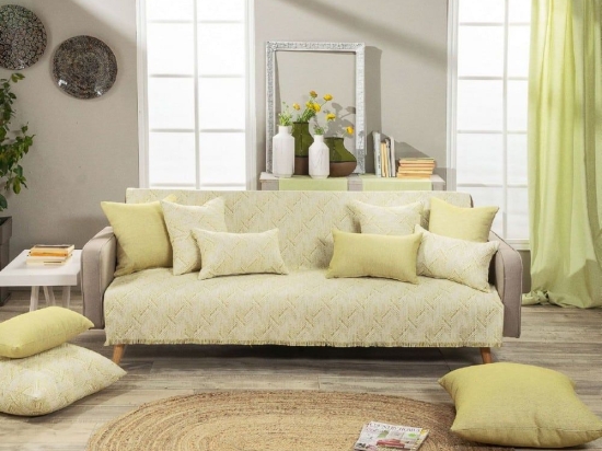 Ριχτάρι Siena 08 Lime Teoran Διθέσιο 180x250cm Βαμβάκι-Πολυέστερ