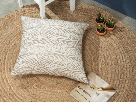 Μαξιλαροθήκη Διακοσμητική Δαπέδου Vicenza 02 Beige Teoran 65Χ65 Βαμβάκι-Πολυέστερ