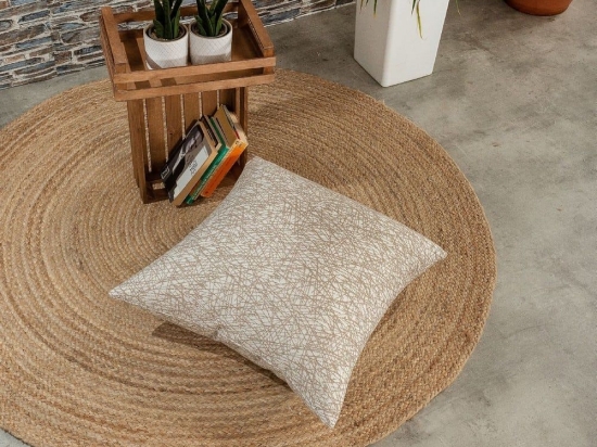 Μαξιλαροθήκη Διακοσμητική Δαπέδου Potenza 02 Beige Teoran 65Χ65 Βαμβάκι-Πολυέστερ
