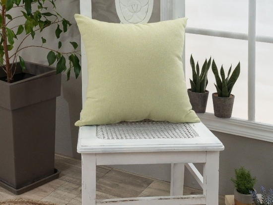 Μαξιλαροθήκη Διακοσμητική Aragona 08 Lime Teoran 45X45 Βαμβάκι-Πολυέστερ