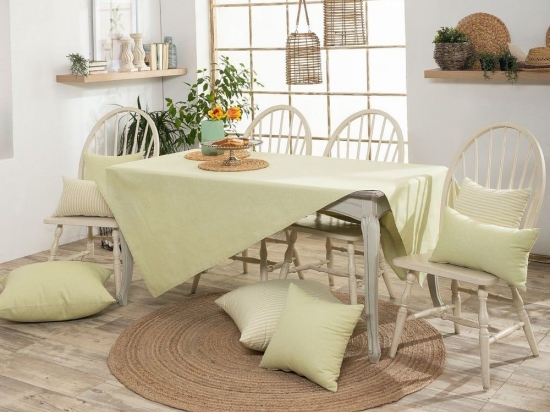 Τραπεζομάντηλο Aragona 08 Lime Teoran 135X135cm Βαμβάκι-Πολυέστερ