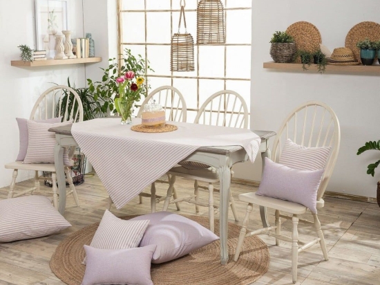 Καρέ Guensa 07 Lila Teoran 90X90cm Βαμβάκι-Πολυέστερ