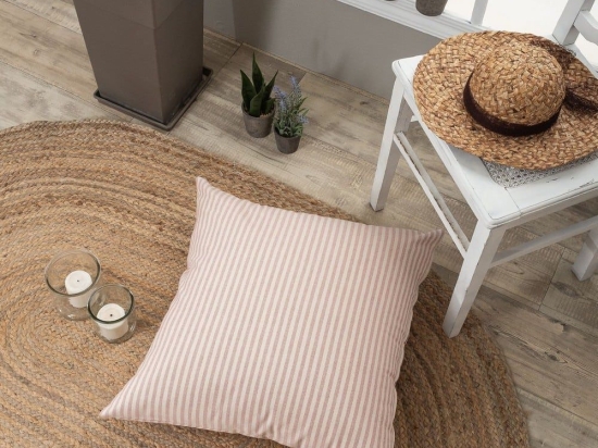 Μαξιλαροθήκη Διακοσμητική Δαπέδου Guensa 06 Pink Teoran 65Χ65 Βαμβάκι-Πολυέστερ