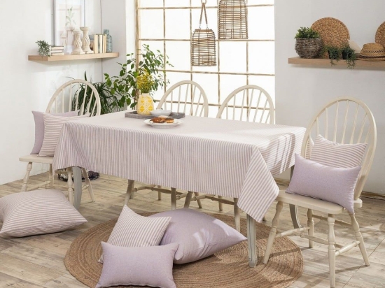 Τραπεζομάντηλο Guensa 07 Lila Teoran 135X180cm Βαμβάκι-Πολυέστερ