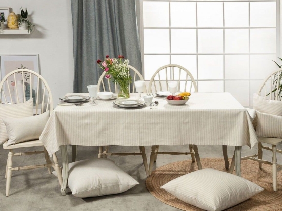 Τραπεζομάντηλο Guensa 11 Beige-Grey Teoran 140Χ220 Βαμβάκι-Πολυέστερ