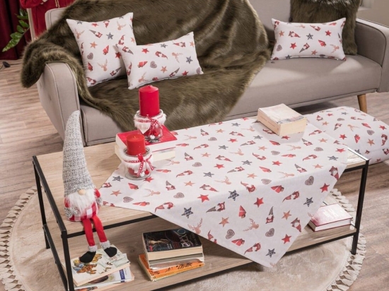 Τραπεζοκαρέ Χριστουγεννιάτικο Hilden Multi Teoran 135X135cm