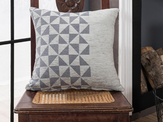 Μαξιλαροθήκη Διακοσμητική Columbia 11 Dark Grey Teoran 43X43 Ακρυλικό,Βαμβάκι, Polyester