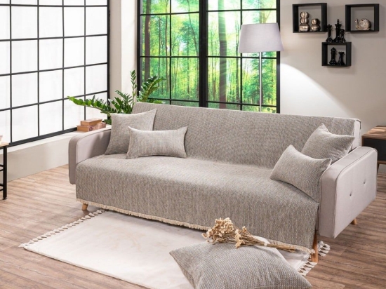 Ριχτάρι Minessota 01 Ecru Teoran Πολυθρόνα 180x150cm Ακρυλικό,Βαμβάκι, Polyester