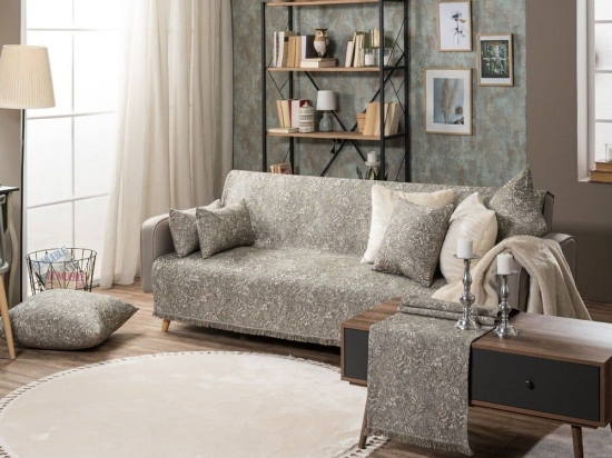 Ριχτάρι Montana 02 Beige Teoran Τριθέσιο 180x300cm Ακρυλικό,Βαμβάκι, Polyester