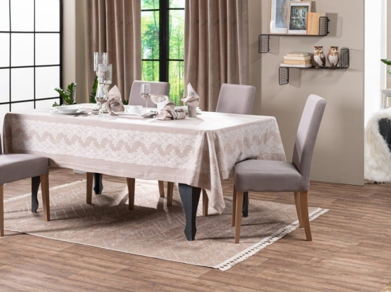 Τραπεζομάντηλο Rochelle 02 Elephant Teoran 155X260 Βαμβάκι-Πολυέστερ