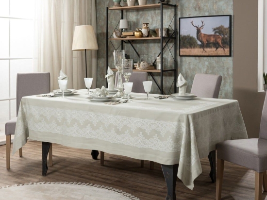 Τραπεζομάντηλο Rochelle 13 Mint Teoran 155x155 Βαμβάκι-Πολυέστερ