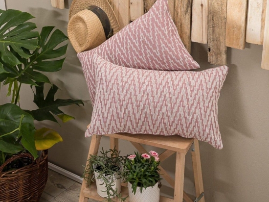 Μαξιλάρι Διακοσμητικό (Με Γέμιση) Giardino 06 Pink Teoran 30X50 Βαμβάκι-Πολυέστερ