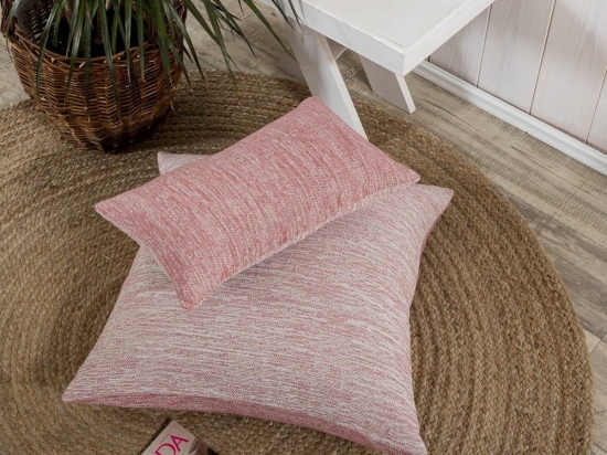 Μαξιλάρι Διακοσμητικό (Με Γέμιση) Ragusta 06 Pink Teoran 65Χ65 Βαμβάκι-Πολυέστερ