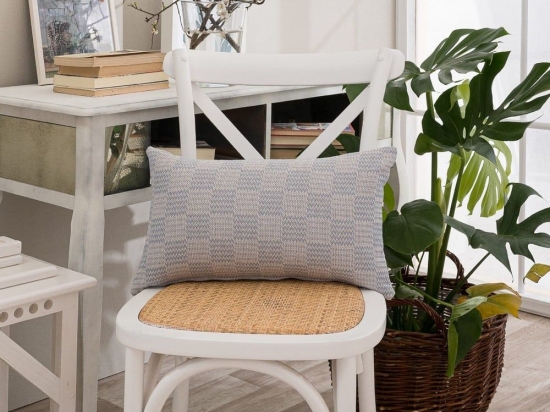 Μαξιλάρι Διακοσμητικό (Με Γέμιση) Teramo 07 Blue Teoran 30X50 Βαμβάκι-Πολυέστερ