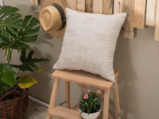 Μαξιλαροθήκη Διακοσμητική Messina 02 Beige Teoran 43X43 Βαμβάκι-Πολυέστερ