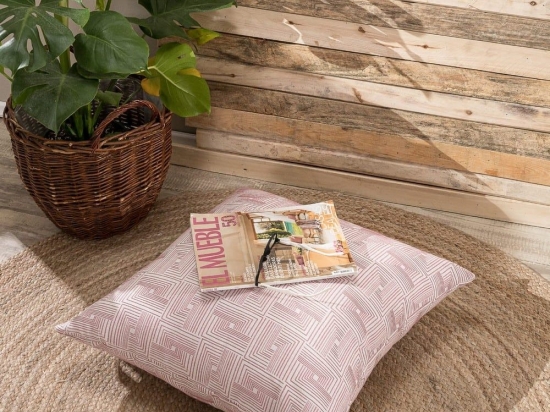 Μαξιλαροθήκη Διακοσμητική Messina 06 Pink Teoran 65Χ65 Βαμβάκι-Πολυέστερ