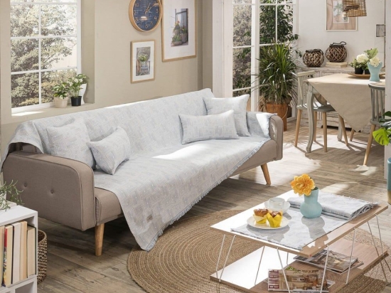 Ριχτάρι Messina 05 Blue Teoran Διθέσιο 180x250cm Βαμβάκι-Πολυέστερ