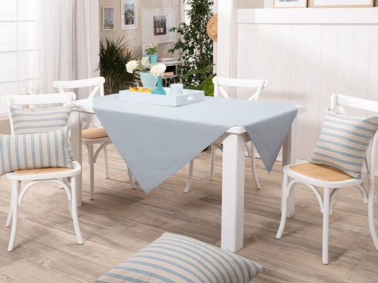 Τραπεζομάντηλο Laredo 05 Blue Teoran 135X135cm Βαμβάκι-Πολυέστερ