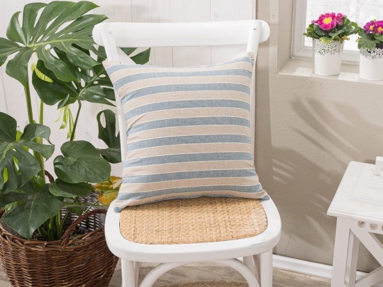 Μαξιλαροθήκη Διακοσμητική Prado 05 Blue Teoran 43X43 Βαμβάκι-Πολυέστερ