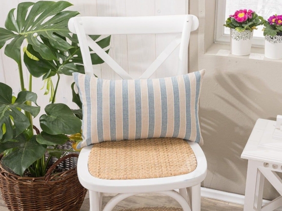 Μαξιλάρι Διακοσμητικό (Με Γέμιση) Prado 05 Blue Teoran 30X50 Βαμβάκι-Πολυέστερ
