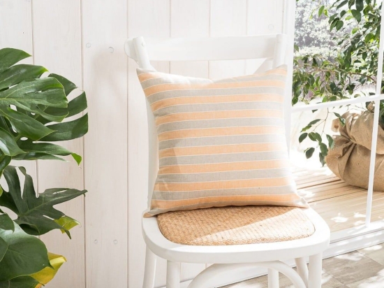 Μαξιλάρι Διακοσμητικό (Με Γέμιση) Prado 14 Peach Teoran 43X43 Βαμβάκι-Πολυέστερ