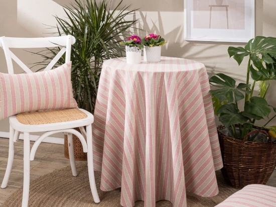 Ροτόντα Prado 06 Pink Teoran Διάμετρος 180cm Φ180 Βαμβάκι-Πολυέστερ